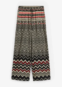 Damen bonprix Kurzgrößen|Bekleidung·Kleider|Marlenehose aus fließender Viskose