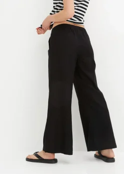 Outlet Marlenehose aus Leinen Damen Hosen|Bekleidung·Kleider