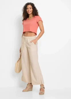 Damen bonprix Hosen|Bekleidung·Kleider|Marlenehose aus Leinen