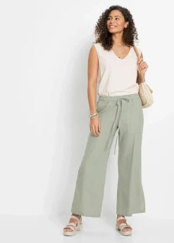 Hot Marlenehose aus Leinen Damen Bekleidung·Kleider|Hosen