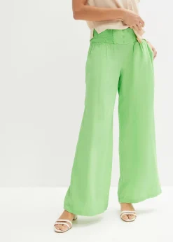 Damen bonprix Nachhaltigere Materialien|Hosen|Marlenehose aus luftigem Leinen-Mix
