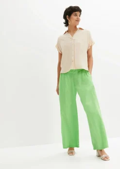 Damen bonprix Nachhaltigere Materialien|Hosen|Marlenehose aus luftigem Leinen-Mix