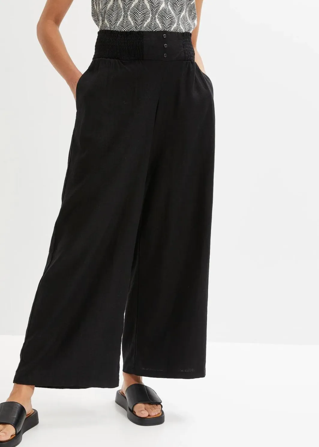 Hot Marlenehose aus luftigem Leinen-Mix Damen Nachhaltigere Materialien|Hosen
