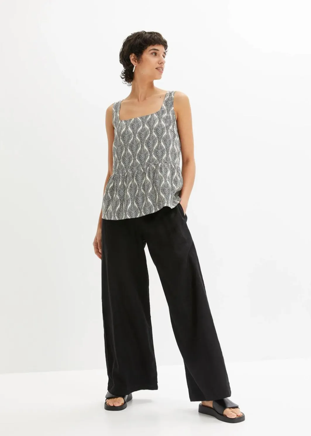 Hot Marlenehose aus luftigem Leinen-Mix Damen Nachhaltigere Materialien|Hosen
