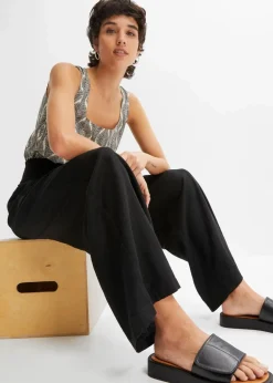 Hot Marlenehose aus luftigem Leinen-Mix Damen Nachhaltigere Materialien|Hosen