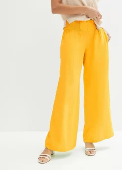 Damen bonprix Bekleidung·Kleider|Hosen|Marlenehose aus luftigem Leinen-Mix