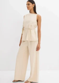Sale Marlenehose aus Piqué Damen Hosen|Zweiteiler & Sets