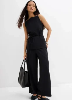 Damen bonprix Bekleidung·Kleider|Zweiteiler & Sets|Marlenehose aus Piqué