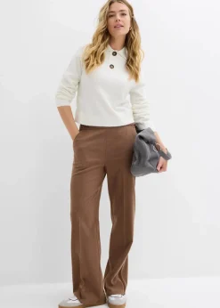 Damen bonprix Hosen|Bekleidung·Kleider|Marlenehose in Wolloptik