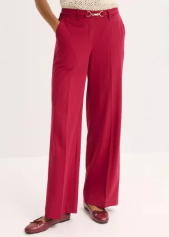 Damen bonprix Hosen|Bekleidung·Kleider|Marlenehose mit Ziergürtel