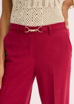 Damen bonprix Hosen|Bekleidung·Kleider|Marlenehose mit Ziergürtel