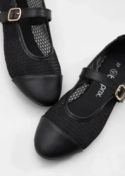 Damen bonprix Sommerschuhe|Mary-Janes mit Mesh-Einsatz