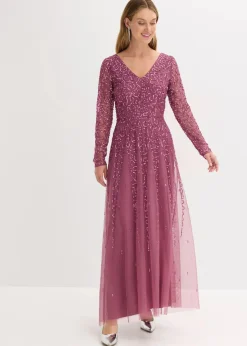 Damen bonprix Bekleidung·Pullover & Strickjacken|Festliche Mode|Maxi- oder Abendkleid mit Pailletten