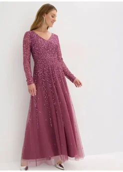 Damen bonprix Bekleidung·Pullover & Strickjacken|Festliche Mode|Maxi- oder Abendkleid mit Pailletten