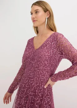 Damen bonprix Bekleidung·Pullover & Strickjacken|Festliche Mode|Maxi- oder Abendkleid mit Pailletten