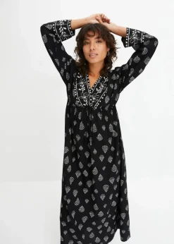 Damen bonprix Kleider|Nachhaltigere Materialien|Maxi Webkleid aus Viskose