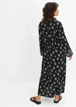 Damen bonprix Kleider|Nachhaltigere Materialien|Maxi Webkleid aus Viskose