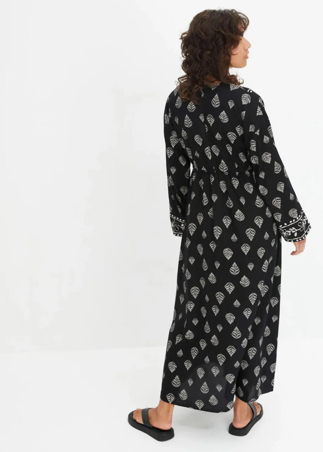 Damen bonprix Kleider|Nachhaltigere Materialien|Maxi Webkleid aus Viskose