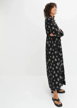 Damen bonprix Kleider|Nachhaltigere Materialien|Maxi Webkleid aus Viskose