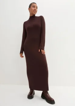 Damen bonprix Bekleidung·Umstandsmode|Bekleidung·Pullover & Strickjacken|Maxi-Feinstrickkleid aus fließendem Viskose-Mix