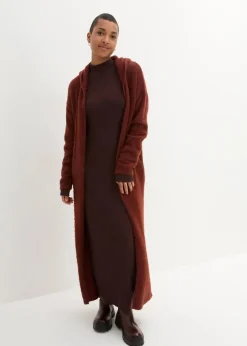 Damen bonprix Bekleidung·Umstandsmode|Bekleidung·Pullover & Strickjacken|Maxi-Feinstrickkleid aus fließendem Viskose-Mix