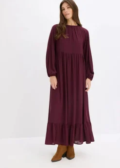 Damen bonprix Kleider|Bekleidung·Pullover & Strickjacken|Maxikleid aus Chiffon