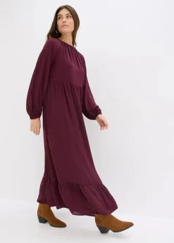 Damen bonprix Kleider|Bekleidung·Pullover & Strickjacken|Maxikleid aus Chiffon