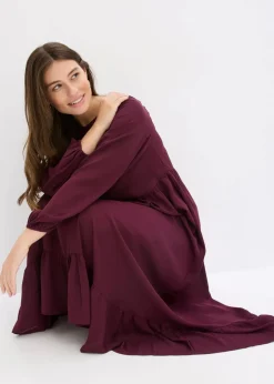 Damen bonprix Kleider|Bekleidung·Pullover & Strickjacken|Maxikleid aus Chiffon