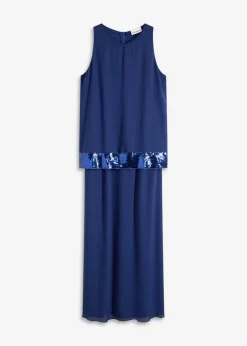 Damen bonprix Festliche Mode|Kleider|Maxikleid aus feinem Georgette mit Pailletten