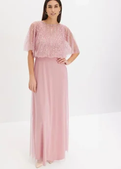 Damen bonprix Bekleidung·Pullover & Strickjacken|Festliche Mode|Maxikleid aus feinem Tüll mit Paillettenstickerei
