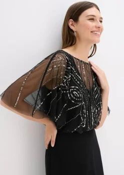 Online Maxikleid aus feinem Tüll mit Paillettenstickerei Damen Kleider|Festliche Mode