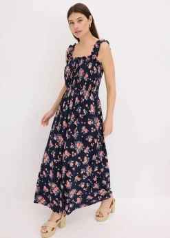 Damen bonprix Nachhaltigere Materialien|Kleider|Maxikleid aus fließendem Viskose-Mix