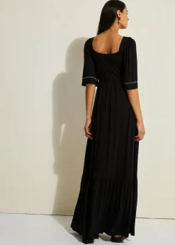 Maxikleid aus fließendem Viskose-Mix Damen Bekleidung·Pullover & Strickjacken|Kleider