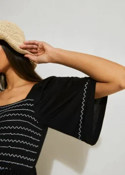 Maxikleid aus fließendem Viskose-Mix Damen Bekleidung·Pullover & Strickjacken|Kleider