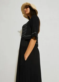 Maxikleid aus fließendem Viskose-Mix Damen Bekleidung·Pullover & Strickjacken|Kleider