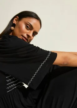 Maxikleid aus fließendem Viskose-Mix Damen Bekleidung·Pullover & Strickjacken|Kleider