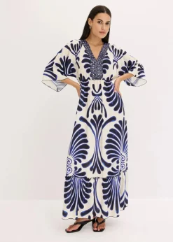 Maxikleid aus fließender Viskose Damen Kleider|Bekleidung·Pullover & Strickjacken