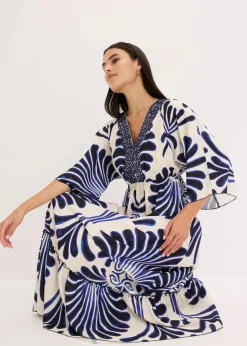 Maxikleid aus fließender Viskose Damen Kleider|Bekleidung·Pullover & Strickjacken