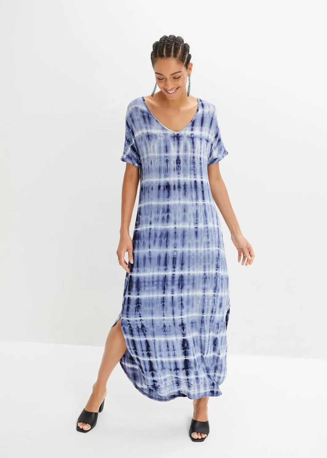 Sale Maxikleid aus fließender Viskose Damen Bekleidung·Pullover & Strickjacken|Kleider