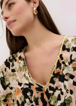 Damen bonprix Kleider|Maxikleid aus fließender Viskose mit Pailletten