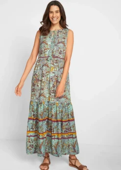 Outlet Maxikleid aus fließender Viskose Damen Bekleidung·Pullover & Strickjacken|Kleider