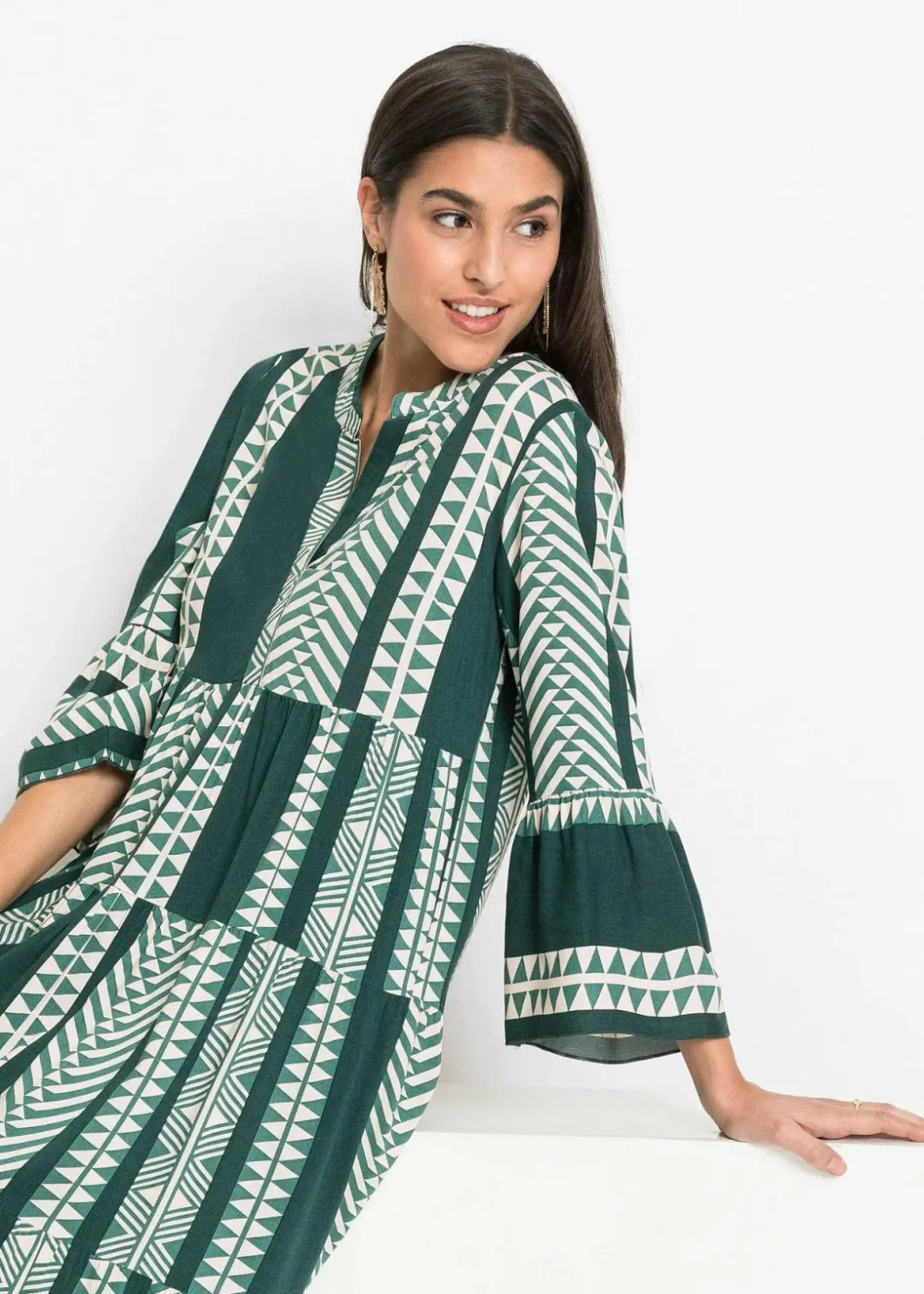 Damen bonprix Bekleidung·Pullover & Strickjacken|Kleider|Maxikleid aus fließender Viskose