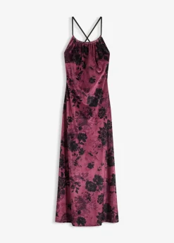 Outlet Maxikleid aus glänzendem Samt Damen Bekleidung·Pullover & Strickjacken|Festliche Mode