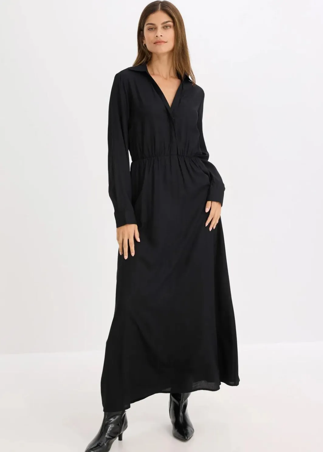 Damen bonprix Nachhaltigere Materialien|Bekleidung·Pullover & Strickjacken|Maxikleid aus reiner Viskose