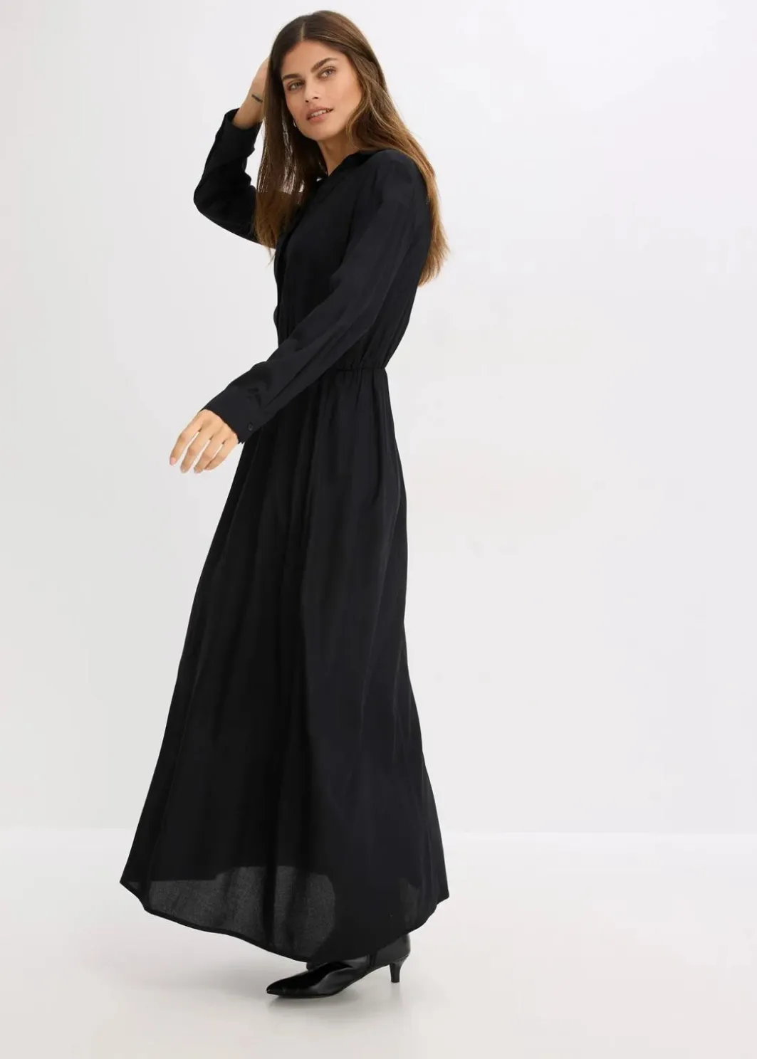 Damen bonprix Nachhaltigere Materialien|Bekleidung·Pullover & Strickjacken|Maxikleid aus reiner Viskose