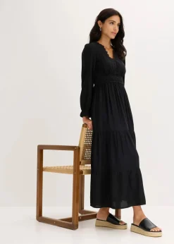 Best Maxikleid aus reiner Viskose Damen Bekleidung·Pullover & Strickjacken|Kleider
