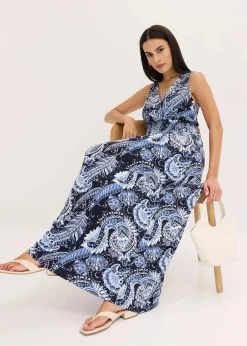 Discount Maxikleid aus softem Viskose-Mix Damen Nachhaltigere Materialien|Kleider