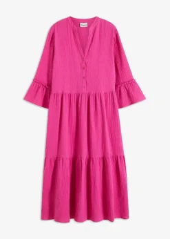 Hot Maxikleid aus weichem Musselin Damen Kleider|Bekleidung·Pullover & Strickjacken