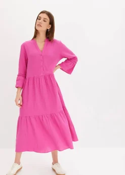 Hot Maxikleid aus weichem Musselin Damen Kleider|Bekleidung·Pullover & Strickjacken