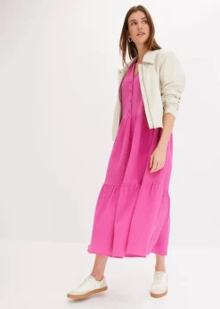 Hot Maxikleid aus weichem Musselin Damen Kleider|Bekleidung·Pullover & Strickjacken